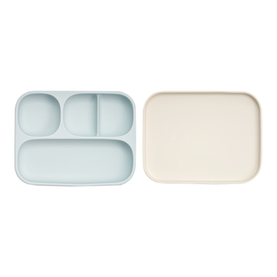 宝宝餐盘moyuum婴幼儿吸盘分格餐盘儿童辅食自主进食硅胶分隔
