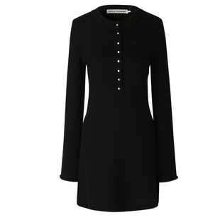 【摩尔蛋白纤维纱】IIIVIVINIKO春季新款复古气质小A针织连衣裙女