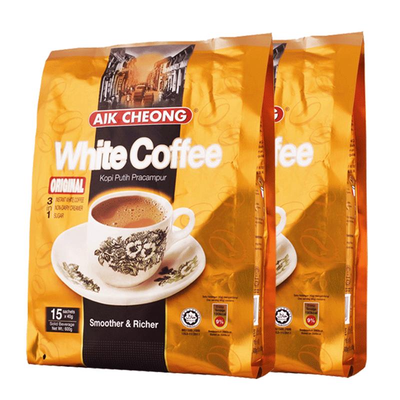 马来西亚进口益昌老街原味白咖啡 三合一速溶咖啡粉600g*2袋条装