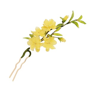 迎春花 热缩花簪发钗步摇竹子发簪古风日常盘发钗子汉服发饰头饰