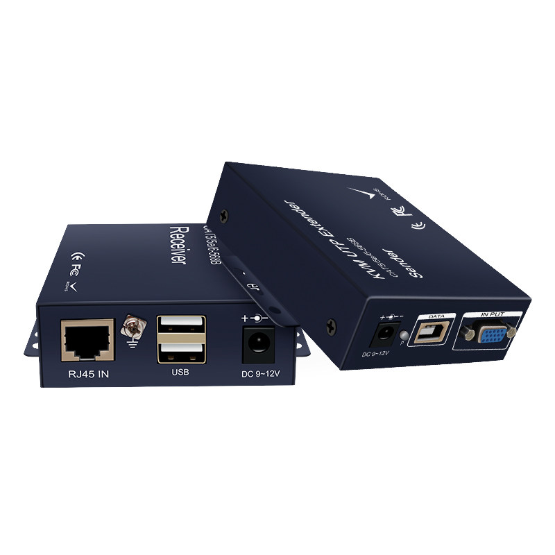 高清VGA延长器100米KVM网线传输器带USB鼠标键盘1080P电脑监控转RJ45网络口双绞线信号音视频放大器工程级