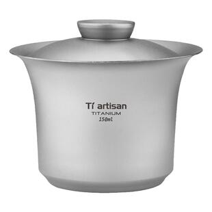 钛工匠纯钛双层盖碗功夫茶具露营二才碗茶杯家用户外带盖茶具套装