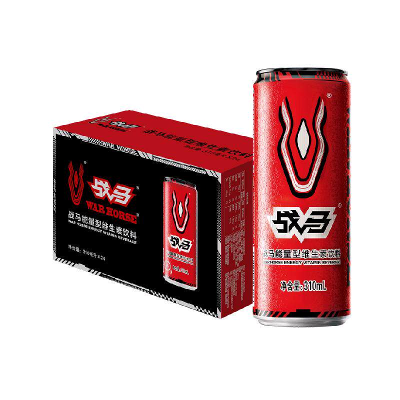 战马能量型维生素饮料310ml*24罐整箱装特别添加d-核糖 补充能量