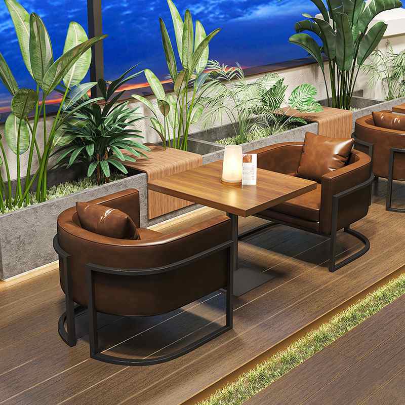 复古工业风清吧卡座沙发咖啡厅西餐厅餐吧酒吧酒馆烧烤店桌椅商用