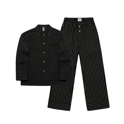 Fysea墨黑条纹中性极简家居服