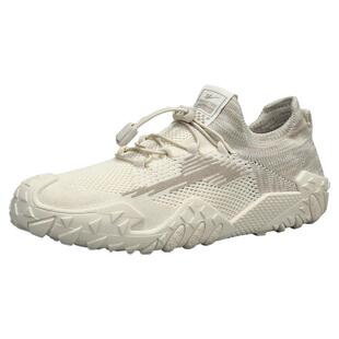 双星男鞋夏季透气网面薄款网鞋男士运动休闲跑步一脚蹬飞织袜子鞋