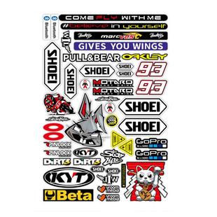 适用SHOEI反光摩托车头盔贴纸镜片贴画改装马奎斯93号GSB装饰贴花