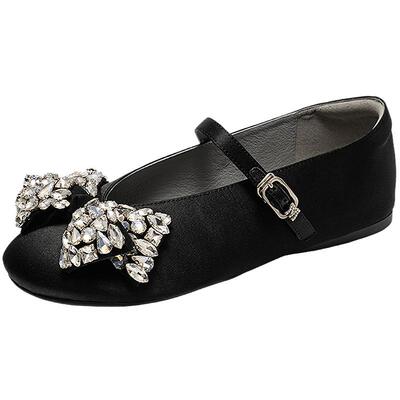 【七七酱直播间】MIO米奥玛丽珍鞋平底蝴蝶钻饰搭扣芭蕾舞鞋女鞋