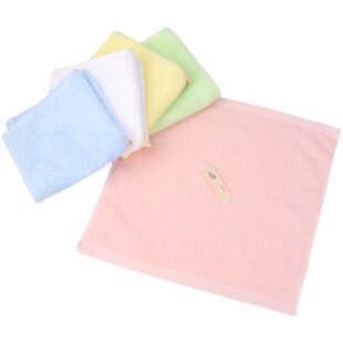 纯棉毛巾手帕儿童25cm口水婴幼儿园中间挂钩全棉擦嘴宝宝擦手方巾