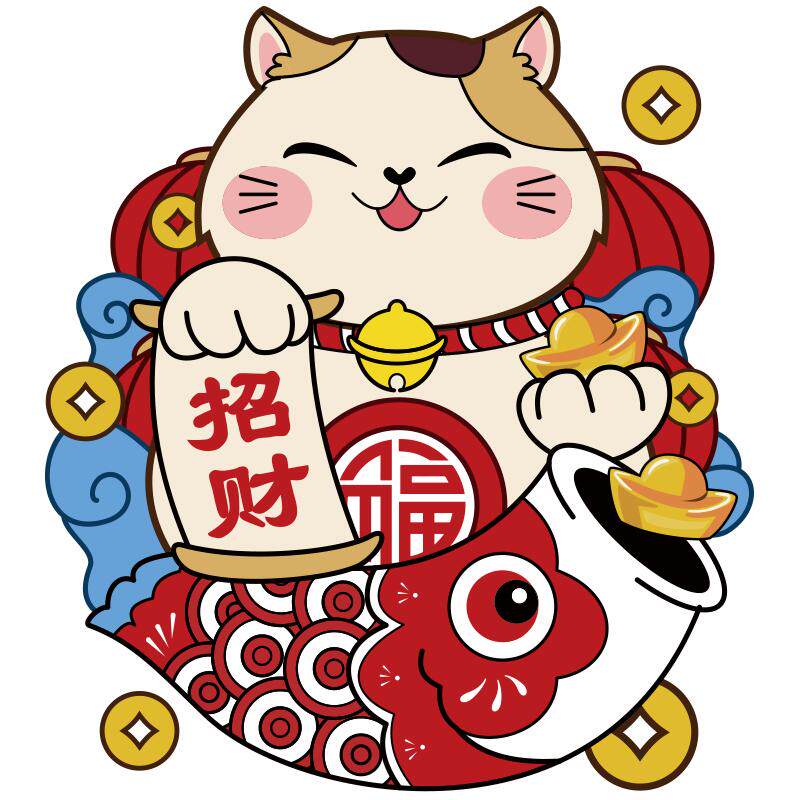 招财猫玻璃门迎宾装饰