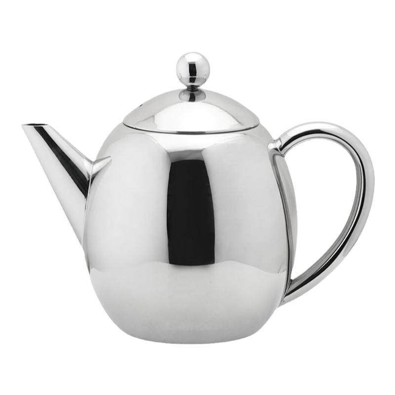 不锈钢双层隔热茶壶家用泡花茶保温带滤网酒楼酒店餐厅茶水壶加厚