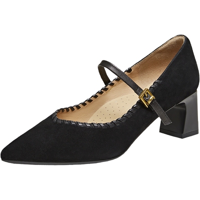 他她女鞋春季羊皮玛丽珍鞋浅口