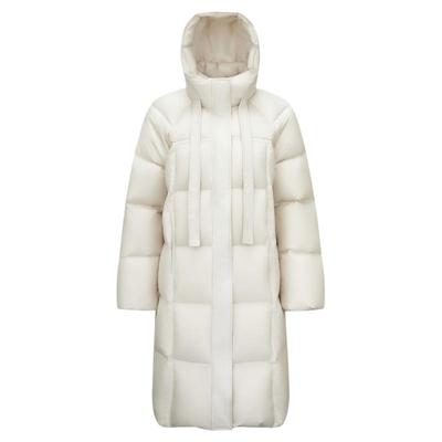 森马90绒子防泼水长款羽绒服女