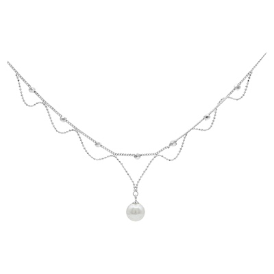 「云画月光」法式蕾丝珍珠项链优雅高级感小众锁骨链轻奢颈链甜美