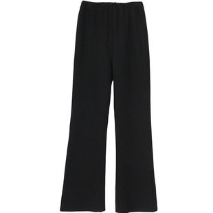 女童加绒裤子外穿春秋冬微喇裤休闲阔腿喇叭裤中大童学生薄绒长裤