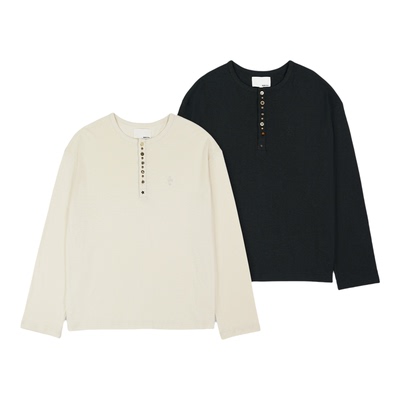 SODCo.汉麻亨利领长袖T恤春季