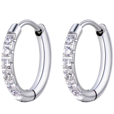 医用钛钢钻石耳圈耳钉耳扣养耳洞