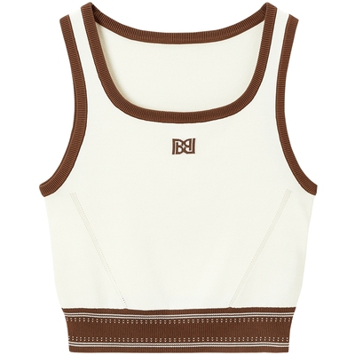 太平鸟女装秋季休闲气质撞色线背心A3EFE3112