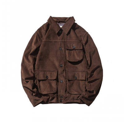 灯芯绒外套合身猎装美式复古