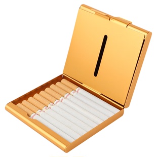 来福创意20支装铝合金制超薄对开双层烟盒便携防压防汗大容量烟夹