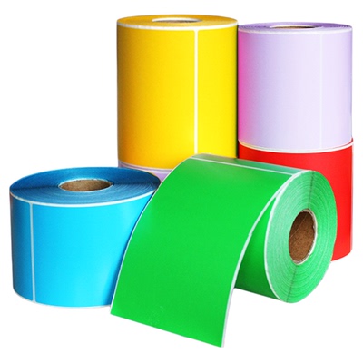 竖版彩色热敏标签纸70*100 80 120 30 40 50 60 90三防不干胶打印贴纸商品纸箱标签吊牌红黄蓝绿色10 12 15cm