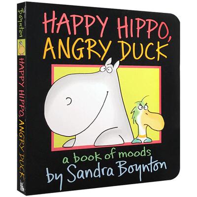 英文原版绘本 Happy Hippo Angry Duck Sandra Boyton开心的河马生气的鸭子 启蒙早教儿童纸板书 3-6岁睡前故事图画书籍