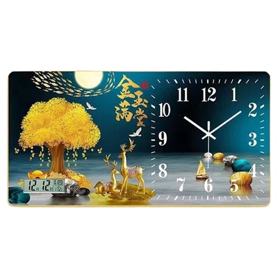 厂家直销晶瓷画钟表静音扫描