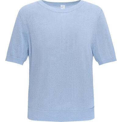 本来BENLAI女士简约多彩毛织t恤女夏季新款轻薄短袖圆领上衣