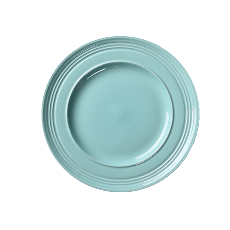 微瑕陶瓷家用菜盘子创意酒店西餐牛排个性简约平盘水果沙拉釉下彩