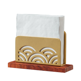 喜月创意中式黄铜纸巾座立式餐厅酒店纸巾架餐巾架收纳盒压纸座