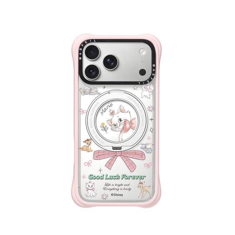 MASFEIL× 蝴蝶结玛丽适用iPhone17Promax手机壳新款磁吸带支架Go4苹果17Pro保护套支点透明高级感17pm硅胶边