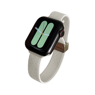 KASO秋冬新款星光色尼龙编织细款磁吸iwatch手表带s11适用applewatch苹果s10高级感s8手表se小众ultra女款s9