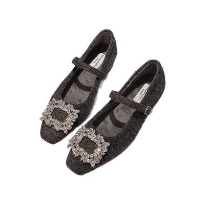 秋冬加绒水钻玛丽珍晚晚鞋