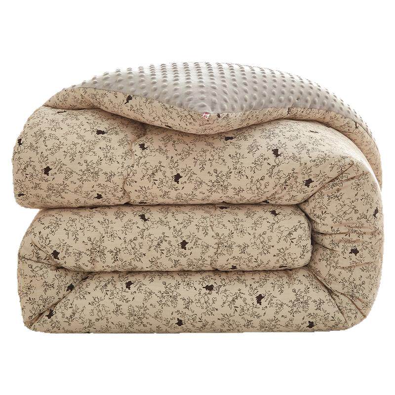 A类云感双层纱抗菌棉被家用卧室豆豆绒冬被学生宿舍春秋被一体被