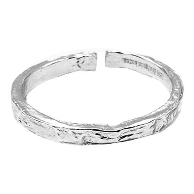 PTC BRAND极简肌理925纯银戒指小众设计素圈搭配尾戒冷淡风男女