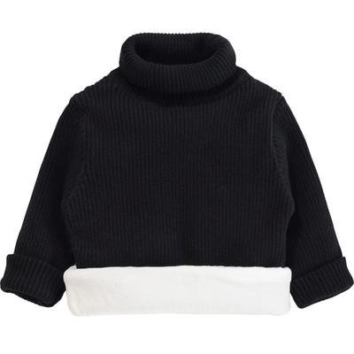 清仓高领加绒冬双层白色打底毛衣