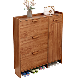 超薄鞋柜17cm经济型家用门口多功能收纳柜简约现代窄翻斗式小鞋架