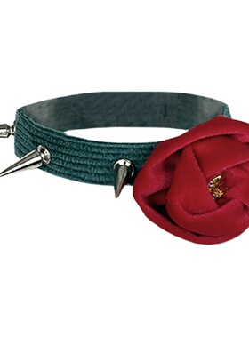 红玫瑰铆钉choker项圈