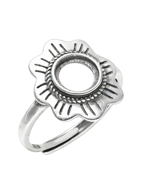 S925纯银戒指空托复古女款戒指托