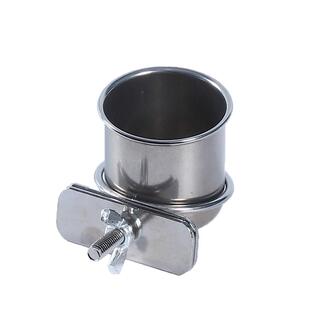 新款不锈钢鸟食盒百灵画眉虎皮牡丹鹦鹉喂食器八鹩哥食杯食槽水盆