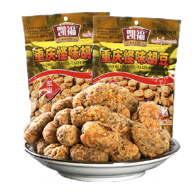 凱福怪味胡豆100g*4袋重慶特產(chǎn)休閑小吃麻辣蘭花豆酥脆蠶豆零食