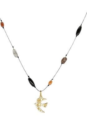 小鸟编绳项链精致细巧轻奢小众设计个性百搭时尚度假风新款锁骨链