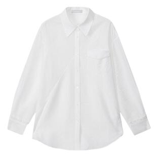 MOUSSY 2026夏季新品清新文艺风条纹口袋拼接衬衫女028JSA30-1018
