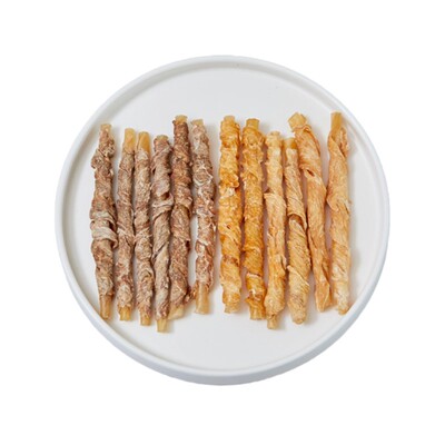 磨牙棒狗小型犬鸡鸭肉干牛皮卷