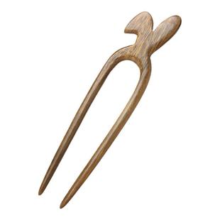 发簪檀木簪子发钗发饰汉服配饰盘发复古中国风简约檀木可爱兔子女