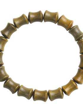 天然绿檀木手串盘玩檀香木质佛珠子竹节高升手链文玩学生上岸礼物