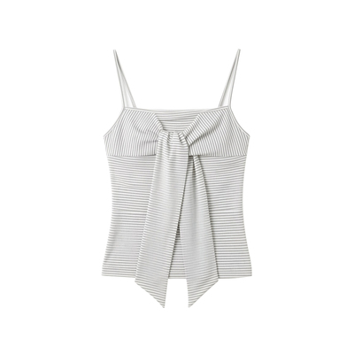 针织开衫女薄款条纹吊带两件套