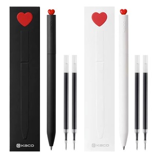 kaco初心中性笔旋转出芯创意黑笔速干签字笔简约黑白笔可定制