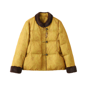 高级感新中式国风妈妈羽绒服冬装2025新款短款中年宽松保暖外套