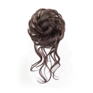 丸子头假发抓夹女仿真氛围感抽丝花苞盘发自然蓬松后脑勺假发发包